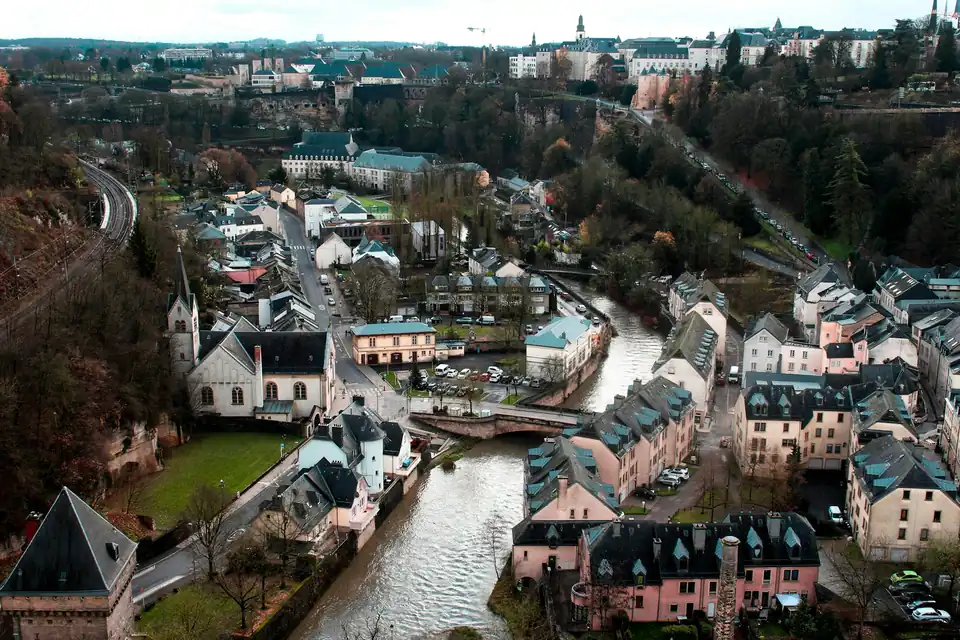 The Alzette river and the lower town of Luxembourg City