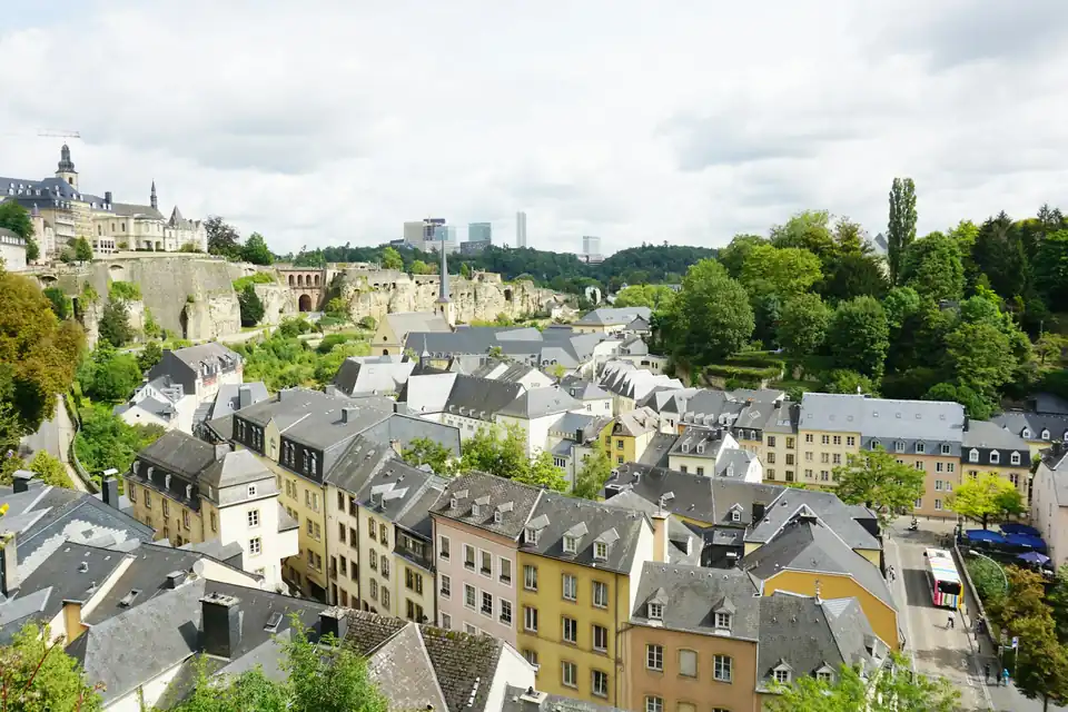 Rooftops of the Grund on a bright day