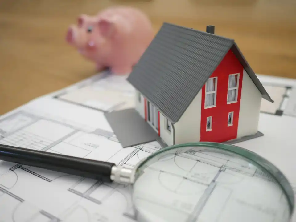 Model house on architectural plans