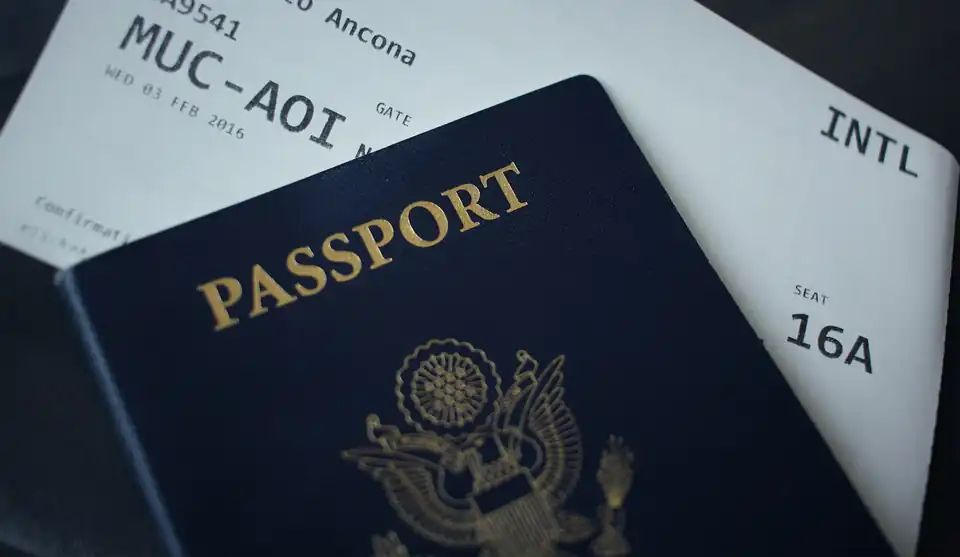 Passport on a table