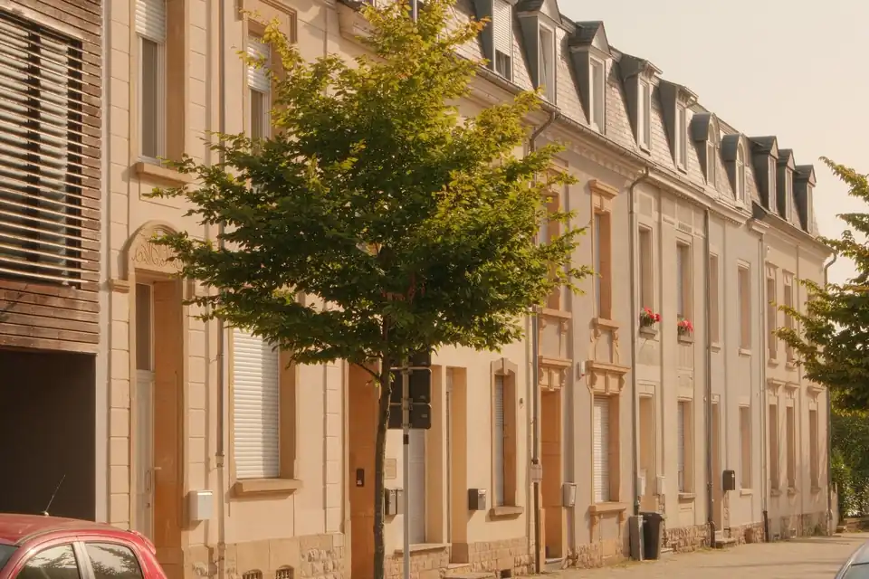 Elegant residential street in Luxembourg City