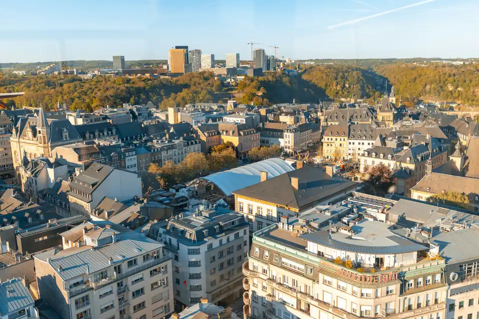 Rooftops of Ville Haute looking towards the Kirchberg plateau
