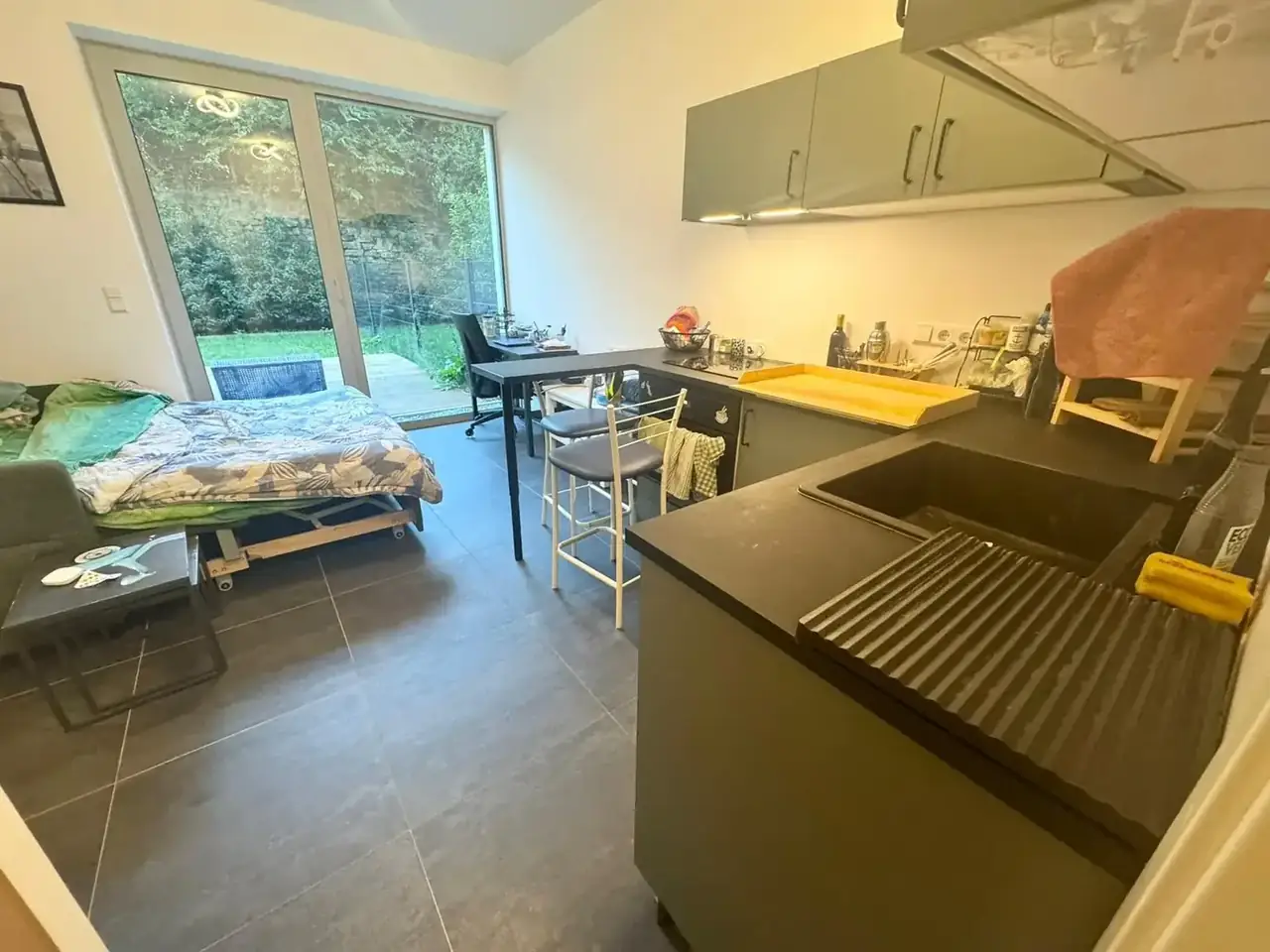 Interior of the furnished studio in the Gare quarter